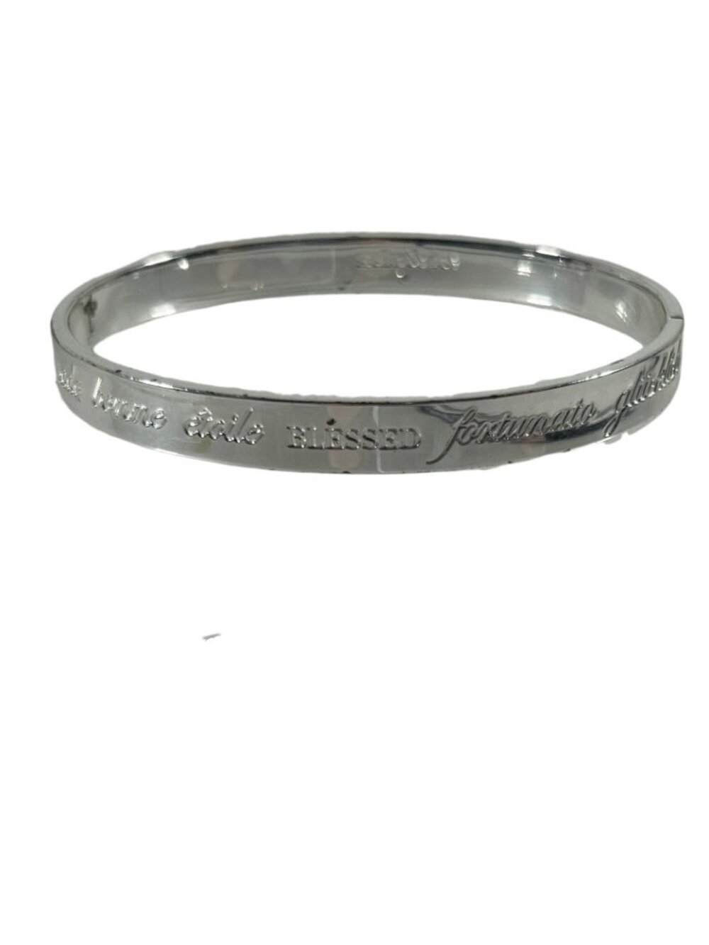 Stella and Dot Silver Tone Bracelet Bangle Word Blessed in Many Languages
